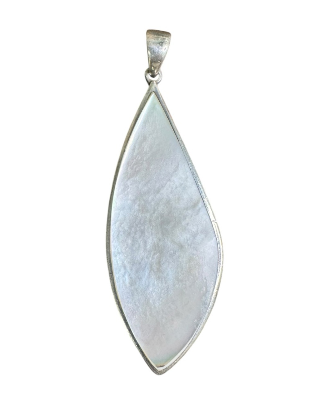 Sterling Silver White Mother-of-Pearl Teardrop Pendant